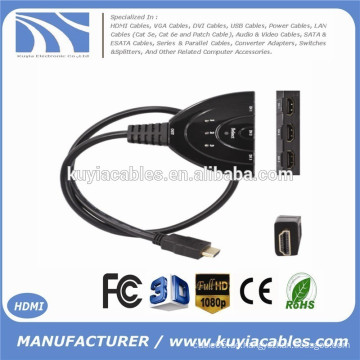 3 Port 3 in 1 1080P HDMI Switch Splitter Switcher HUB Box Kabel für DVD HDTV STB
